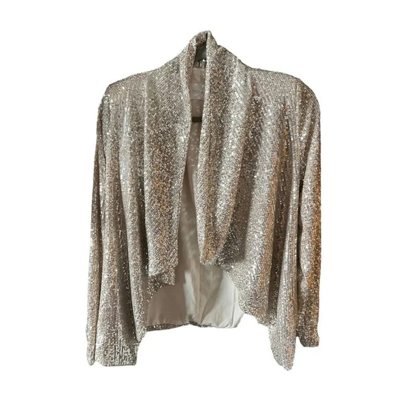 SIX/FIFTY dreams sequin blazer in champagne NWT Size  Small - Picture 4 of 5